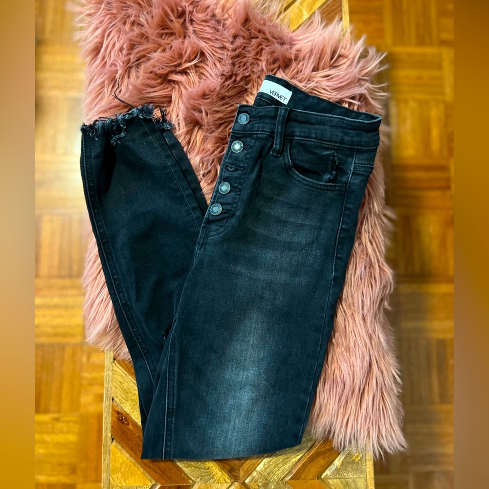 Flying monkey vervet black distressed jeans